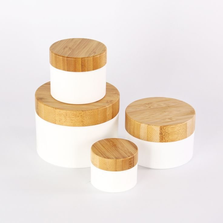PP Cream Jar with Bamboo Lid