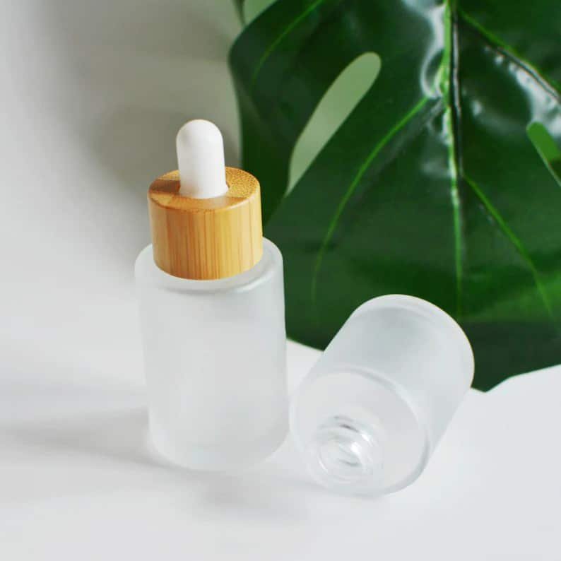 Circular Bamboo Dropper + Matt White Glass